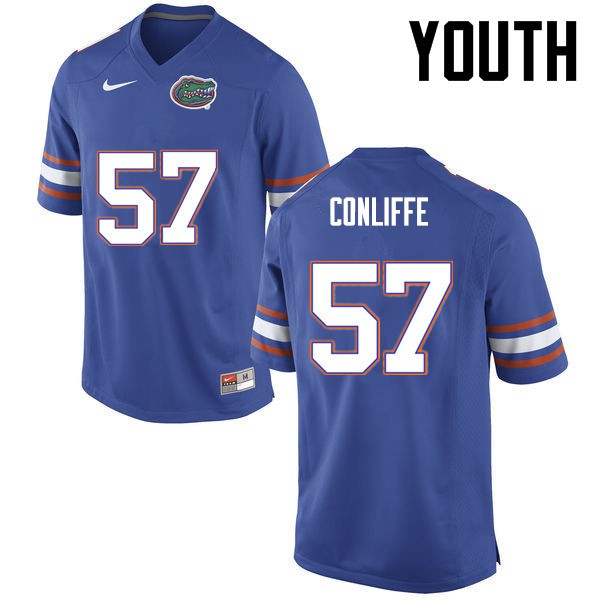 Florida Gators Youth #57 Elijah Conliffe College Football Blue